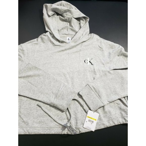 Calvin Klein Womens CK One Logo French Terry Lounge Hoodie Gray Sz M Q56427 $54 - Picture 2 of 5